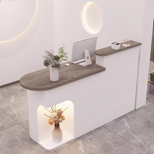 Empfangstheke,Bürotheke,Modern Rezeptionstheke,unterteilt in linkes und rechtes Design, geeignet for eine Vielzahl von Szenen wie Bekleidungsgeschäfte und Schönheitssalons (muss installiert Werden)(F