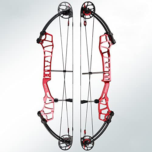 surwolf Bogenschießen Compound-Bogen 30-40lbs & 40-50lbs & 50-60lbs 36 Competition Compound-Bogen Shooting Compound-Bogen Aluminium Jagdbogen RH&LH (rot, 30-40lbs/nocke2)
