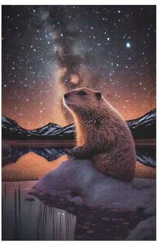 Biber Holzpuzzle 1000 Teile, Knobelspiele Für Erwachsene, Teenager, Puzzles Unmögliche - Kinder Puzzle Zimmer Deko 78×53cm