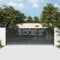 Homgoday Puerta de jardín Acero Gris Antracita 300x125 cm Puerta Jardin Puerta Jardin Metalica Puertas metalicas Exterior Puertas Jardin