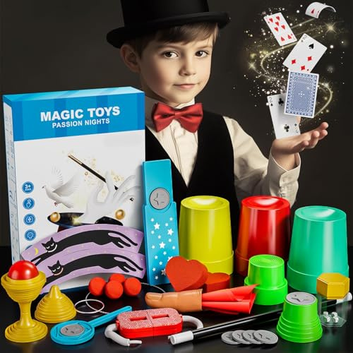 Zauberkasten für Kinder – 74 Zaubertricks Geschenkset ab 6 Jahren | Mit Lehrvideos, ideal für Halloween, Weihnachten, Geburtstage und gemeinsamen Familienspaß für Zauber-Anfänger