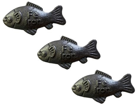 Cast Iron Fish Figurine for Iron Deficiency | Nautical Animal Decor & Dietary Supplement | Prenatal Nutrition Support | Infused Cooking Aid | Reusable Home & Kitchen Accent (3)