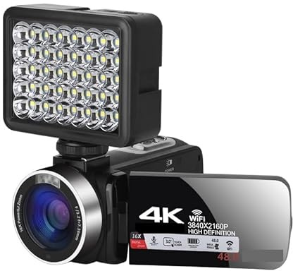 JOJIDE Video Camera, UHD 4K Vlog Video Cameras Live Streaming Webcam Outdoor Digital Camcorder Portable Blogger Recorder 18X(No SD Card,NA-U800-LO)