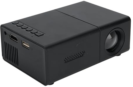 Qudinip Proiettore Cinematografico a LED, Proiettore Portatile HD 1080p con Altoparlante Incorporato e Fan di Raffreddamento per la Festa di Campeggio per Home Theater All'aperto