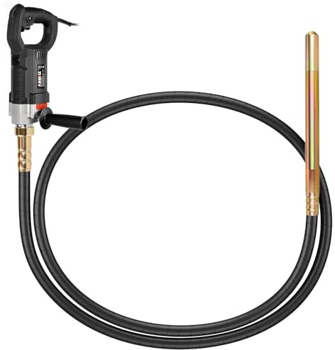Anbull Vibrador de Hormigón 1800W 4 m 5500 rpm 35 mm Negro | Motor de cobre puro Eliminación rápida de burbujas de aire en el hormigón Vibrador para Hormigón Concrete Vibrator