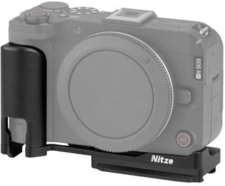 Nitze R50V L-Shape Grip for Canon R50 V Camera, R50V Camera L Handgrip with Quick Release Plate for Arca, Cold Shoe and 1/4 Threaded Holes - T-C08A