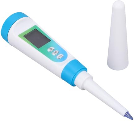 Zerodis PH-Tester-Kit, Digitales Lebensmittel-PH-Messgerät für Teig, Fleisch, Käse, Kosmetik, Wasser, Temperaturanzeige, LCD-Hintergrundbeleuchtung
