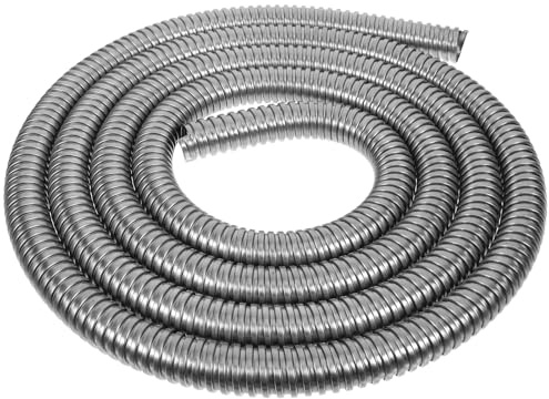 Guaina Flessibile per Cavi in Acciaio Inox 304, Argento | Protezione Lunga, Flessibile e Resistente All’abrasione, Adatta per Agricoltura e Silvicoltura