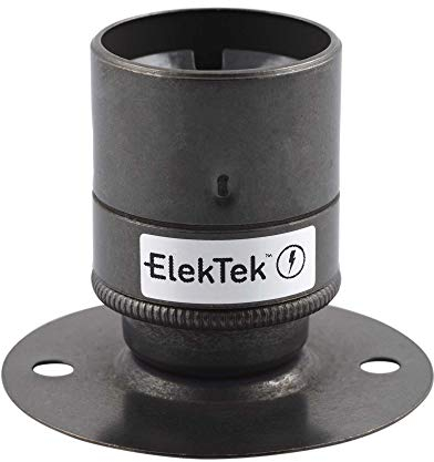 ElekTek ES E27 Edisongewinde Fester Sockel Lampenfassung mit Glattmantel Ideal zur Aufbaumontage von Vintage-Filament-Lampen Bronze