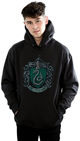 Harry Potter Men's Slytherin Distressed Crest Hoodie
