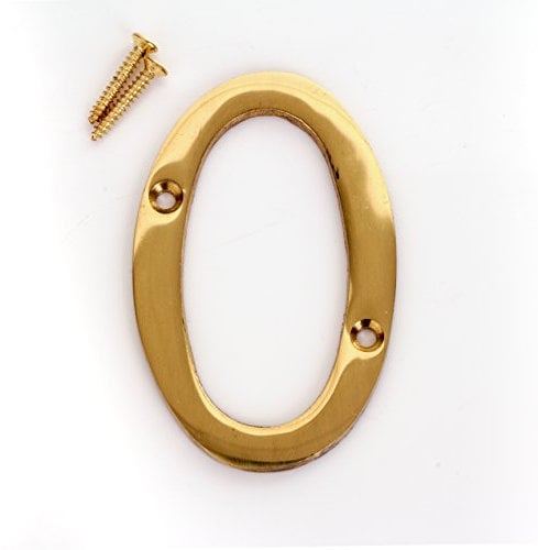 3 Solid Brass House Number 0 Front Door Building Porch Gate Address Zero
