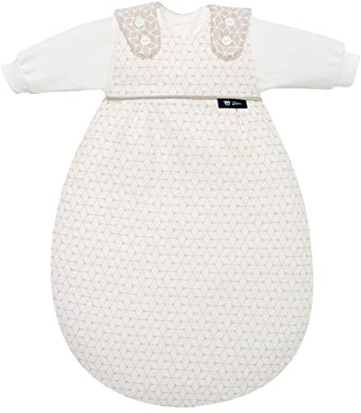 Alvi 42380/944-8 Schlafsack für Babys, Taupe, Grau, bedruckt, Baumwolle, langärmelig, Junge/Mädchen, Reißverschluss, Graubraun mit Grafik