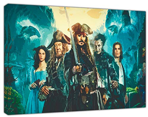 artsprints Fluch der Karibik Johnny Depp Fotodruck auf gerahmter Leinwand, 30,5 x 20,3 cm, 18 mm tief