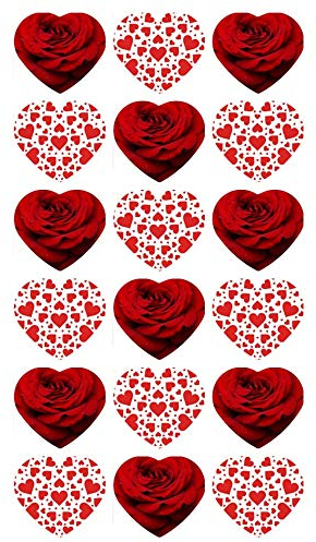 18 Love Hearts Valentine Cupcake Toppers Edible Wafer Paper Fairy Cake Toppers Birthday Cakes