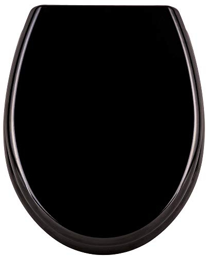HENGMEI Sedile WC chiusura ammortizzata Tavoletta per WC con cerniere (nero)