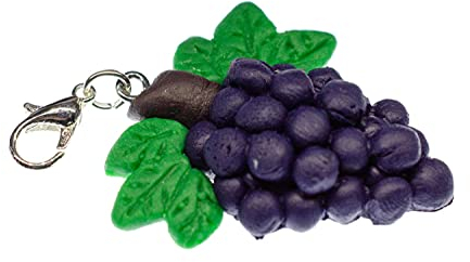 Miniblings Traube Weinkönigin Charm Weintraube Wein Obst Armband Rot - Handmade Modeschmuck I Kettenanhänger versilbert - Bettelanhänger Bettelarmband - Anhänger für Armband