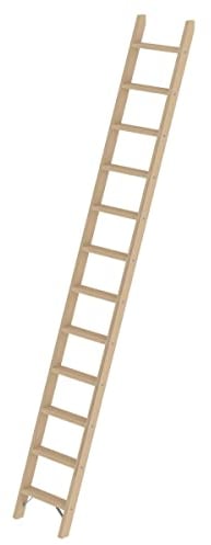 Günzburger Steigtechnik Stufen-Anlegeleiter Holz ohne Traverse - 12 Stufen