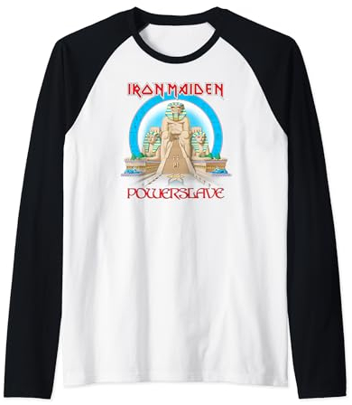 Iron Maiden - Powerslave Egypt Heather Raglan Baseball Tee