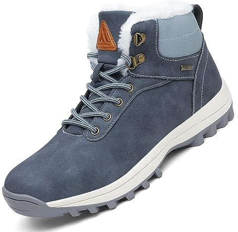 Mishansha Damen Herren Winterschuhe Warm Gefüttert Winterstiefel Wasserdicht Trekking Wanderschuhe 42 EU