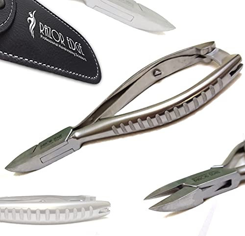 Razor Edge Toe Nail Clipper Ingrown Toe Nail Cutter Podiatry Tool Professional Toe Nail Removal Tool (RE5011 Grooved Handle)