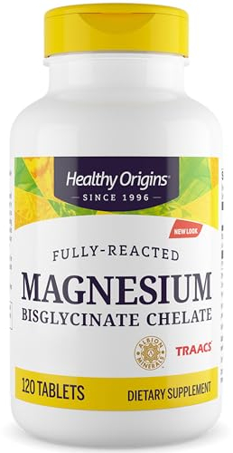 Healthy Origins, Magnesium Bisglycinate Chelate, 120 vegane Tabletten, 200mg Magnesium je Dosis, Glutenfrei, Sojafrei, GMO frei, Geschmacksneutral