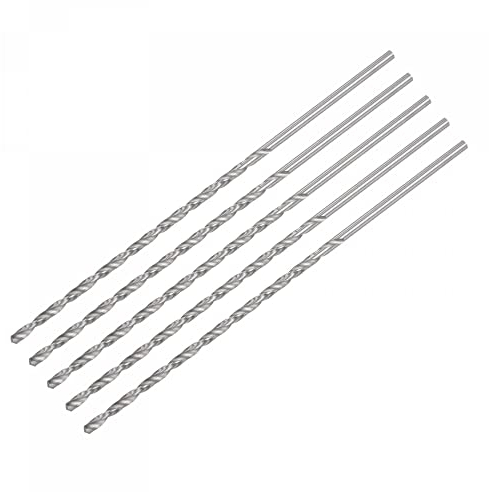 sourcing map 5uds 2.5mm Mini Micro Helicoidales broc*s, Alta-Velocidad Acero Recto Vástago Extra Largo Taladro broc* 120mm para Aluminio Aleación