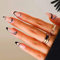 HJFRONGF 24PCS French False Nails are All Covered with Acrylic Nails, no Glue is Pressed on The Nails, and Black Wavy Pointed False Nails are Stuck on The Nails. Nail Art for Women and Girls.