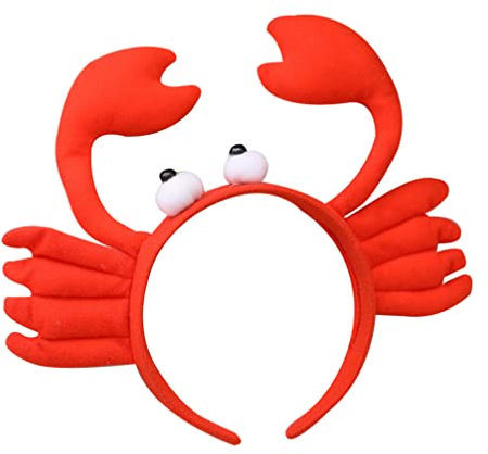 VALICLUD Rote Krabbe Plüsch Haarbänder Kostüm Lustiges Tier Stirnband Große Krabbe Zange Stirnband Hüte Party Dress Up Supplies