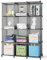 FUNLAX Cube Bookshelf, 12 Cube Storage Unit Bookcase Portable Shelf Plastic Cube Storage Shelving for Clothes Books Toys Yarn Shoes