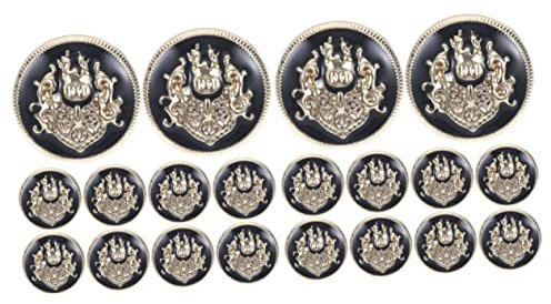 MAGICLULU 20stücke Metallknöpfe Für Runde Große Knöpfe Schwarz-gold Für Jacken Anzüge Mäntel Und Bekleidung Hochwertige Dekoration Für Nähprojekte Und Kleidung