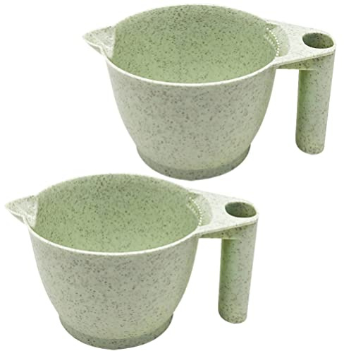 minkissy Hair Dye Mixing Bowls 2Pcs with Ergonomic Handle Portable Color Mixing Bowls for Hair Salon and Home Use Easy to Clean 6.69X3.54X3.14In