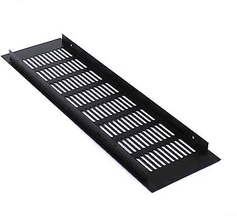 100Mm Vent Cover, 7 Sizes Ventilation Grilles Black Square Aluminum Alloy Black Vent Cover For Kitchen Fridge Louvred Wall Cupboard Cabinet Wardrobe Ventilation