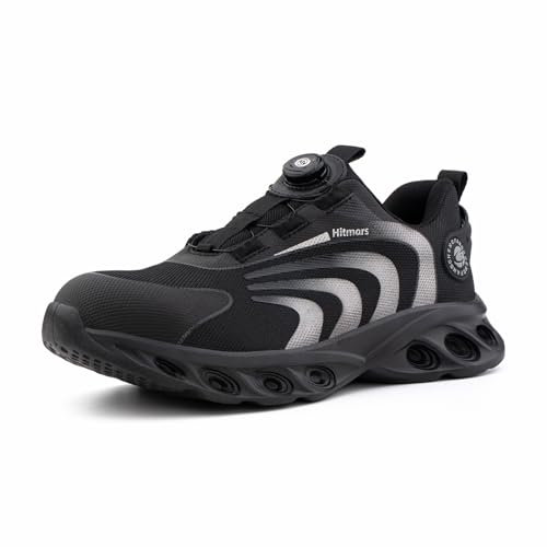 Hitmars Arbeitsschuhe Herren Sicherheitsschuhe Herren Damen Stahlkappenschuhe rutschfeste Arbeitsschutzschuhe Schutzschuhe mit Stahlkappe Grau 40 EU