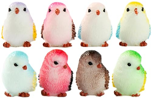 Wedhapy Vogelfiguren Miniatur Vögel 8 Stück Realistische Mini Vögel Zum Basteln Kleine Vögel Aus Kunstharz Feen Tierfiguren Für Garten Mikro Landschafts Puppenhaus Dekorationen