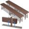 LIFERUN 2 pcs Bierbank Klappbar,2er Set Klappbank Garten,Faltbank Camping mit Tragegriff,Faltbare Campingbank 180cm,Bierzeltbank,Partybank aus HDPE Kunststoff & Stahlgestell,Gartenbank,Rattan-Optik