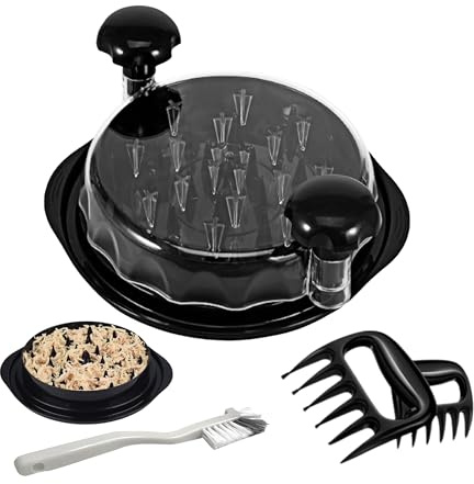 Mini Chicken Shredder | Chicken Shredder Tool Twist | Meat Claws | Meat Shredder | Shredded Chicken Tool | Transparent Lid | Dishwasher Safe| | Ergonomic Handle | BPA Free (Black, 7.87)