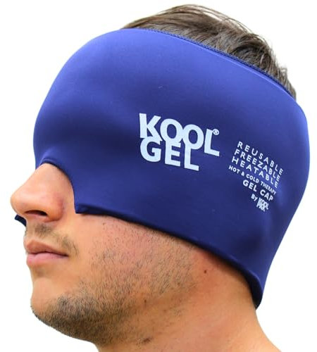 Koolpak Migraine Relief Cap - Wearable Ice Pack Cold Wrap Hat -Reusable Cold Therapy Headache Cap & Migraine Cap, for Tension Headache Relief and Sinus Pressure -Form-Fitting Cold Compress Head Wrap