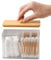 SVOCK Trasparente Organizzatore Bagno, Porta Cotton Fioc per Bagno, Porta Cotton Fioc Antipolvere con Coperchio, Contenitori per Bagno Salvaspazio, Porta Cotton Fioc per Bagno Toletta Soggiorno