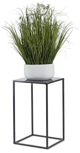 HowHomely Blumenständer Metall Graphitgrau 40 cm Hoch - Solider und Robuster Blumenhocker Metall - Pflanzenständer für die Dekoration in Wohnzimmer Schlafzimmer oder Büro