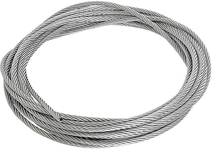 OZXJW 100 Meter 304 Edelstahl-Drahtseil, weiches Kabel, Angeln, Wäscheleine, for Heben, rostfrei, Schnurdurchmesser 0,3–8 mm(50 Meter,Diameter 4mm)