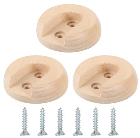 QUARKZMAN 12Stk Holz Gardinenstange Halterung Garderoben Halterungen End Träger Gardinenstangen Halter Buchsen mit Schrauben für 20mm Kleiderstangen