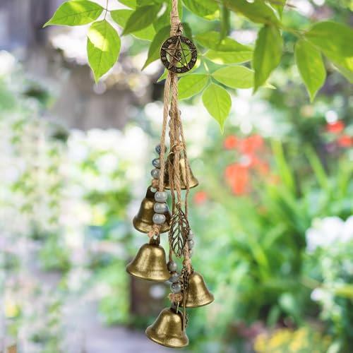 Hexenglocken Garten Windspiel, Metall Windspiele für Draußen Hängend, Vintage Hexenglocken Hausschutz für Garten Terrasse Hof Hängende Dekoration Geschenk