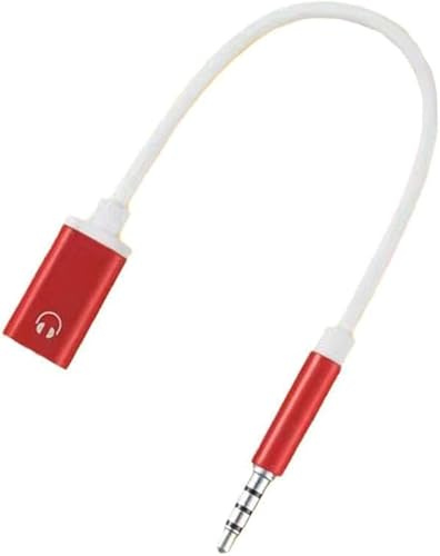 1Pc Red Headphone Jack Adapter,3.5mm Male to TypeC Female Audio Cable Cord,Compatible for MP3 Players,Laptops, Tablets, Smartphone,USB C to Aux Audio Dongle Cord,Cables and Adapters,Audio Adapters