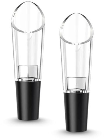 PARENCE.- Set di 2 versatori universali - Aeratore per vino integrato - Tappo antigoccia - Vino, olio, acqua - 9,5 cm - 2 pezzi