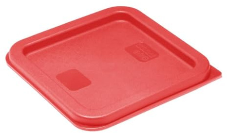 Vogue Hygiplas Square Red Lid to fit, 1.5-3.5 Ltr | Creates an airtight seal to preserve food freshness and prevent cross-contamination in busy commercial kitchens.