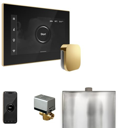 Mr Steam XButler Steam Shower Ctrl Pkg w/iSteamX Control and Steamhead in Black Polished Brass