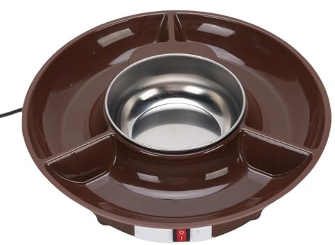 Pssopp Electric Chocolate Fondue Maker, Stainless Steel Chocolate Melting Pot for Melting Warming Caramel Cheese Sauce (UK Plug)