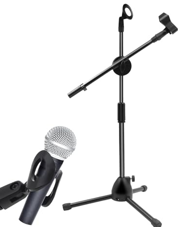 Support de microphone - Support audio réglable - Support de studio pliable - Configuration stable - Support de microphone - Adaptateur de clip pour enregistrement, podcasts et spectacles en direct
