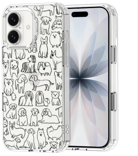 MOSNOVO Case for iPhone 17, [Buffertech 6.6ft Military-Grade Drop Protection] [Camera Control] Clear TPU Bumper Phone Case Cover Design - Doodle Dog