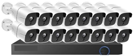 32CH 4K 8MP Surveillance POE Camera System NVR With IP Dome Outdoor Human Detection 16Channel CCTV Kit Remote Access(None,32CH NVR 16 PCS cam)
